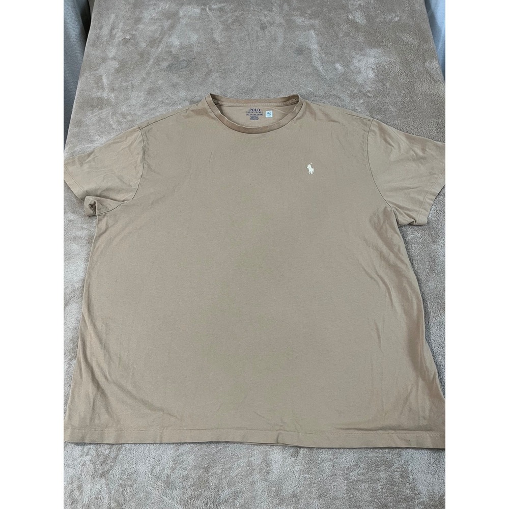 Polo Ralph Lauren Classic Fit T-Shirt Men's XXL Light Brown Cotton S/S GOOD